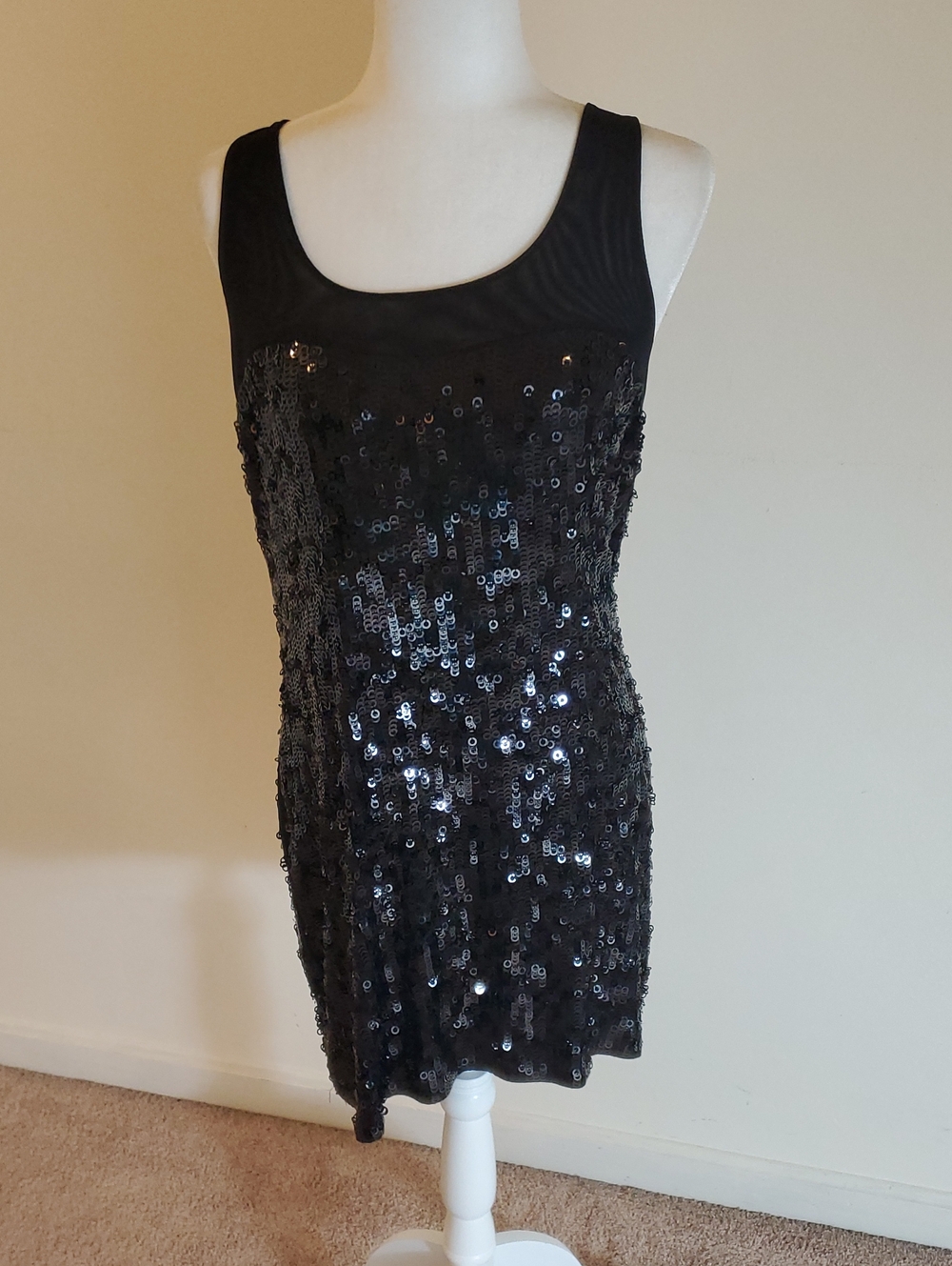 Black Sequin Tank Dress